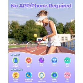 Smart Watch for Kids , 2025 Upgraded 1.83" HD TouchScreen Kids Smart Watch Boys Girls with Sleep Monitor, Heart Rate, Puzzle Games, IP68 Waterproof, Toys Birthday Gifts for Boys Girls Ages 3-16,Purple