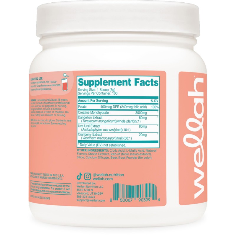 Wellah Pump-It-Up Creatine (100 Servings, Watermelon Slush) - Creatine Monohydrate