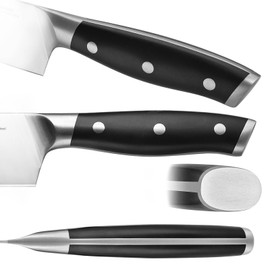 Klaus Meyer Stahl High Carbon Exclusive German Steel 4.5 inch 6 Piece Steak Knife Set (Black)