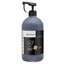 Artecho Mars - Pintura acrílica negra, botella grande de 33.8 onzas, pintura artesanal para lienzo, rocas, madera, tela, cerámica, no tóxica