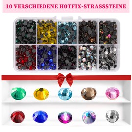 YUNYODA Hotfix Applicator Set, Hotfix Rhinestone Applicator with 2000 Pieces Rhinestone, Rhinestone Applicator Tool Hotfix Applicator with Storage Box/Tweezers/Gemstones/7 Applicator Tips