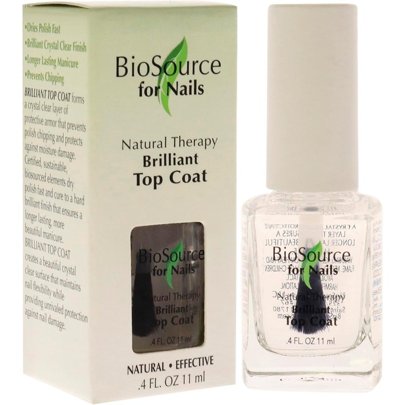 Biosource for nails natural therapy brilliant top coat, 0.4 oz