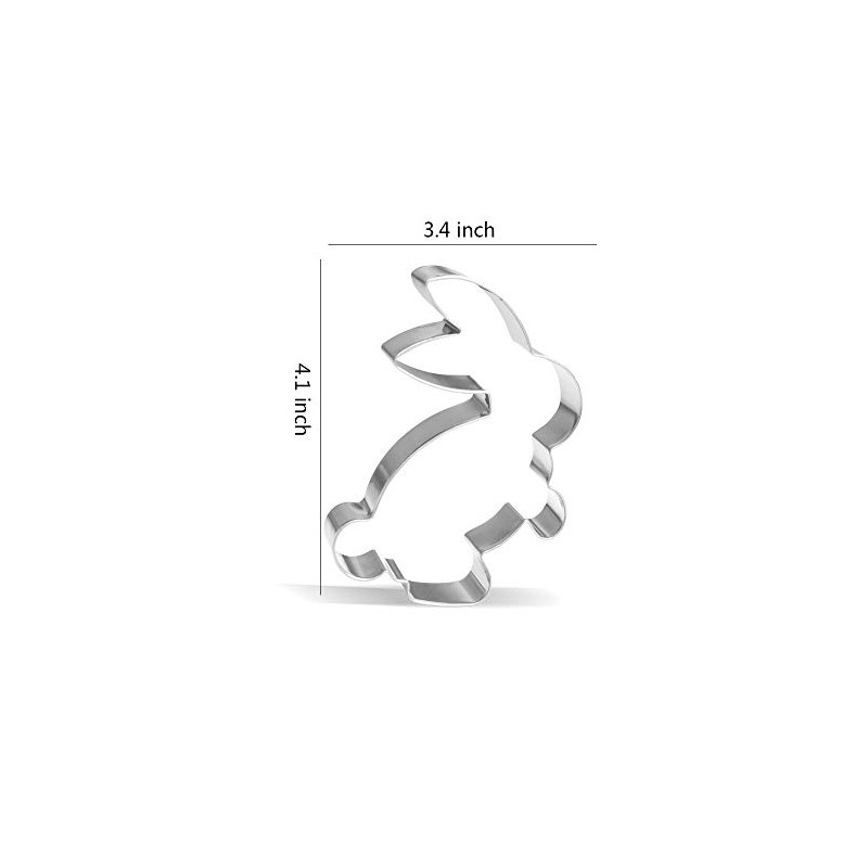 4.1 inch Bunny Rabbit Cookie Cutter - Stainless Steel