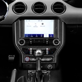 AIRSPEED Accessories for Ford Mustang 2015-2022 Real Carbon Fiber Car Center Control Screen Dashboard Panel Cover Fashion Custom Interior Parts Ford Mustang Interior Panel (Black)