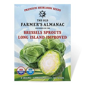 The Old Farmer's Almanac Heirloom Brussels Sprouts Seeds (Long Island Improved) - Approx 750 Seeds