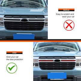 Daeiclru Front Center Grill Insert Cover Trim Compatible with Ford Maverick 2022-2024, Car Front Bumper Grille Cover Grill Badge Molding Trim Accessories (Red)