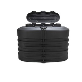 Camco Camper/RV Dual Propane Tank Cover | Features Hinged Top Panel & Custom Molded Design | Fits (2) 20lb Steel Tanks | Protects Propane Tanks During Travel, Camping and More | Black (50504)