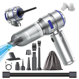 WINWEND Portable Car Vacuum - 22000PA Cars Vacuum Cleaner High Power 4 in 1 Compressed Air Duster & Air Blower & Pump Hand Held Vacuums Cordless with Brushless Motor for Car Home Office Blue