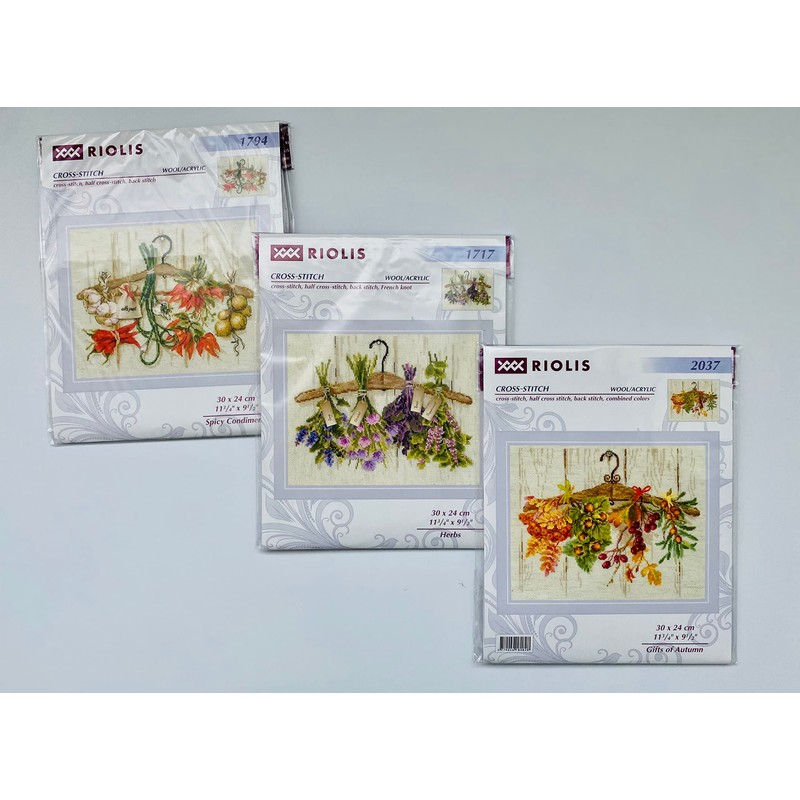 RIOLIS - Erbe 1717, Punto croce 30x24cm, Punto croce kit