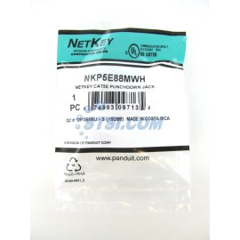 Panduit NKP5E88MWH NetKey Cat5e Punchdown Keystone Jack Module, White ~STSI
