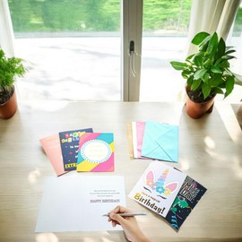 5 x 7 inch Store Size Assorted Birthday Cards with Envelopes and Sealing Stickers- Happy Birthday Cards with Premium Gold Foil - Perfect Bulk Birthday Card Set for Adults, Kids, and Friends