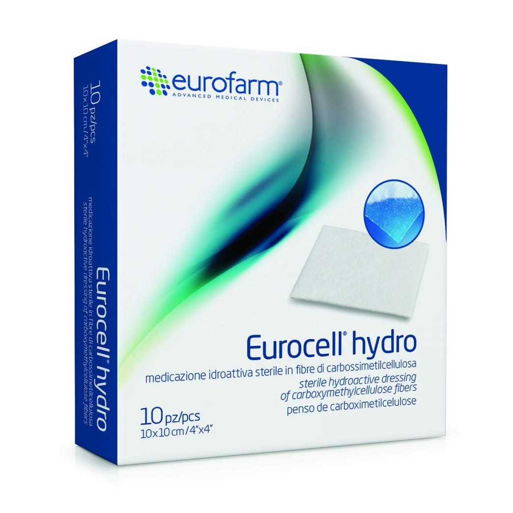Eurocell Hydro 4 x 4 in Super Gelling Technology Highly Absorbent Carboxymethyl Cellulose (CMC) Dressing (10 Pieces)