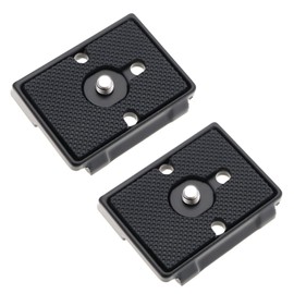 eMagTech 2Pcs Quick Release Plate with 1/4'' Srew Compatible with Manfrotto 200PL 128RC 141RC 222 352RC 460MG Aluminium Alloy Quick Release Tripod Mount Black