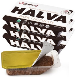 OhGoodness! Organic Honey Halva - 3 Pack - Only THREE Simple Ingredients, Melt-in-Mouth Snack & Dessert, Honey Sweetened Treat Paleo Approved - (Honey - Dark Chocolate) 75g