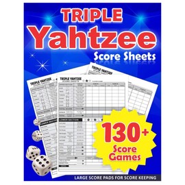 Triple Yahtzee Score Sheets: Triple Yahtzee Score Pads with 130+ Pages, Triple Yahtzee Score Book with 8.5 x 11 Inches Page Size, 888 Large Score Pads for Scorekeeping