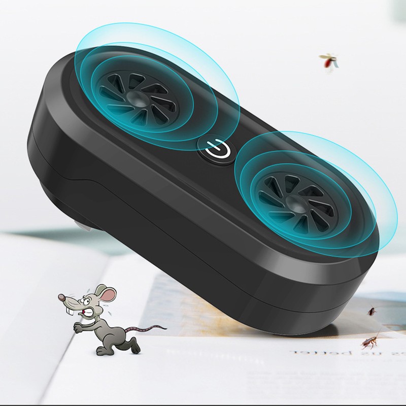Electric Mouse Repellent Household Ultrasonic Mice Rat Rodent Repeller Black