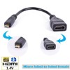 CY Micro HDMI Macho a HDMI Hembra Adaptador de Cable