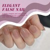 24PCS Semi-Transparent White French Tip Press-On Nails With Strong Glue