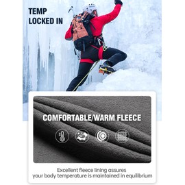 FREE SOLDIER Men's Softshell Fleece Lined Cargo Pants Hiking Snow Ski Pants (Gray 36W x 32L)