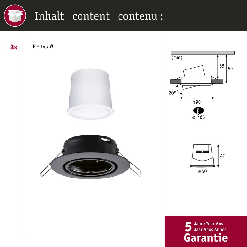 Paulmann 92468 LED Recessed Light Base Smart Home Zigbee Basic