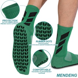 MENDENG Green Socks for Soccer Youth Non Slip Non Skid Socks for Hospital Yoga Football Basketball Soccer Training Equipment Running Socks