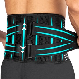 Lower Back Support, Lower Back Pain Belt, Waist Corset, Strong Fixation Support, Thin, Breathable, Corset Double Pressure, Double Support, Sports, Work, Unisex, L/XL Size (S/M Waist Circumference