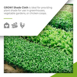 Grow1 Greenhouse 70% Shade Cloth Net with Grommets, Garden Fence Covering Tarp, Chicken Coop, Tomato Plants, 20' x 25' Feet, Black