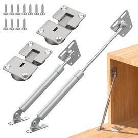 Pisman Folding Door Hinges, Cabinet Door Concealed Hinge 90 Degree with Folding Lid Stay Hinge, Page Turning axis Adustable Floding Hinges (2, White)