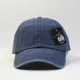 ヴィンテージ イヤー プレーン ウォッシュド コットン 調節可能 6パネル ダッドハット ベースボールキャップ US サイズ: One Size カラー: ブルー