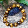 Tigers Eye Mens Bracelet 12MM with Golden Brown Cats Eye