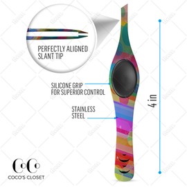 Tweezers for Women Facial Hair – Professional Eyebrow Tweezers for Precision Plucking, Ingrown Hair Removal, Chin, Lash, Brow Shaping & Grooming – Slant Tip Stainless Steel Tweezer Set for Men & Women