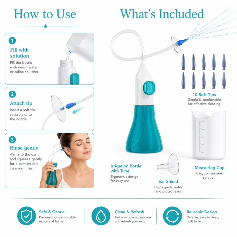 Ear Wax Removal Irrigation Kit for Home Care – Manual