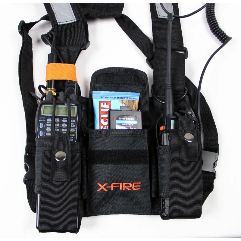 X-FIRE® Updated Dual Portable Radio Chest Rig Harness for Two-Way