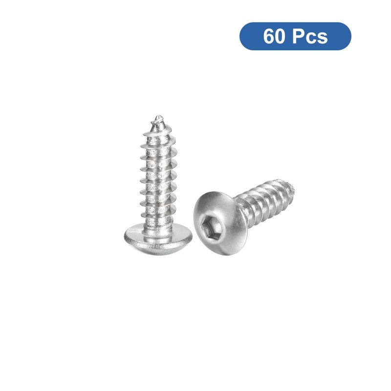 sourcing map Hex Socket Self Tapping Screws, M5 x 16mm