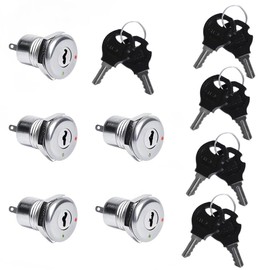 XINTAIHELE Electric Key Switch On/Off Key Lock Switch Rotary Keylock 12mm 2 Positions 5PCS