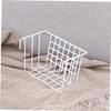 Kisangel White Iron Mesh Storage Basket Collapsible Picnic Basket Easy