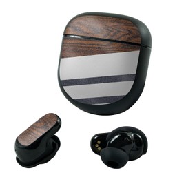 MightySkins Glossy Glitter Skin Compatible with Bose QuietComfort Earbuds II (2022) - Wood Formal | Protective, Durable High-Gloss Glitter Finish | Easy to Apply and Change Styles | Made in The USA