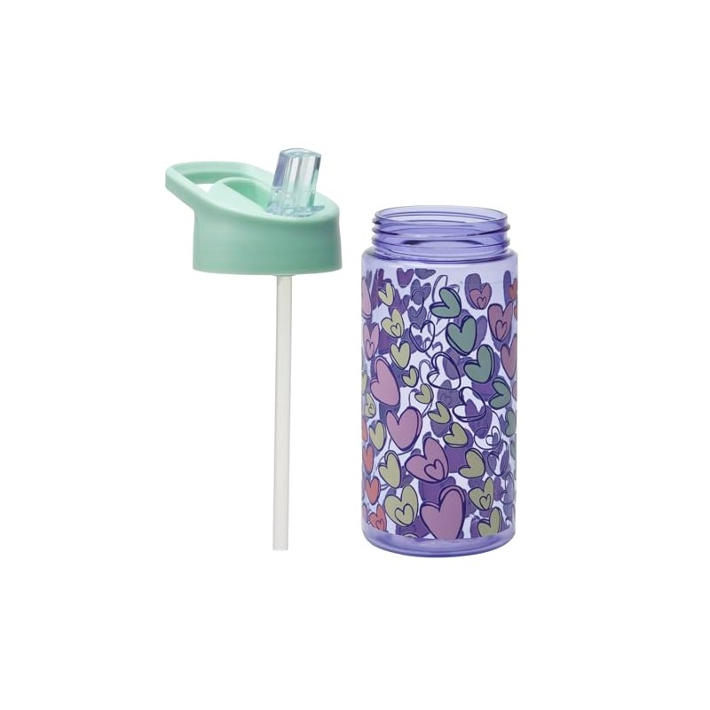 Smash Water Bottle 450ml - Hearts, Purple