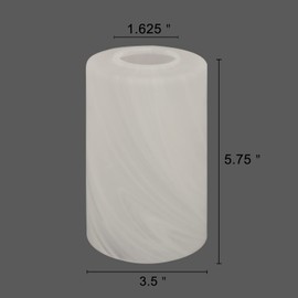 Anmire 3 Pack Alabaster White Cylinder Glass Lamp Shade Replacement with 1-5/8-inch Fitter Opening for Ceiling Fan Light Kit Wall Sconce Pendant Light Fixture G0121