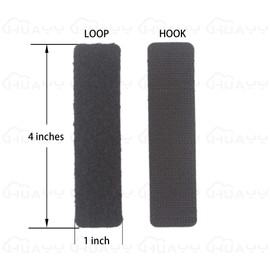 HUAYY Square Hook & Loop Strips with Self Adhesive(Black 24 Pairs 1 x 4 in),Industrial Strength Sticky Back Fasteners Heavy Duty Hook and Loop Tape,Organizing or Hanging Items Indoors or Outdoors