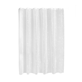 iDesign Constellation PEVA Shower Curtain– Water Resistant Bathroom Shower Curtain with 12 Rust Resistant Metal Grommets - 72" x 72" – White/Frost