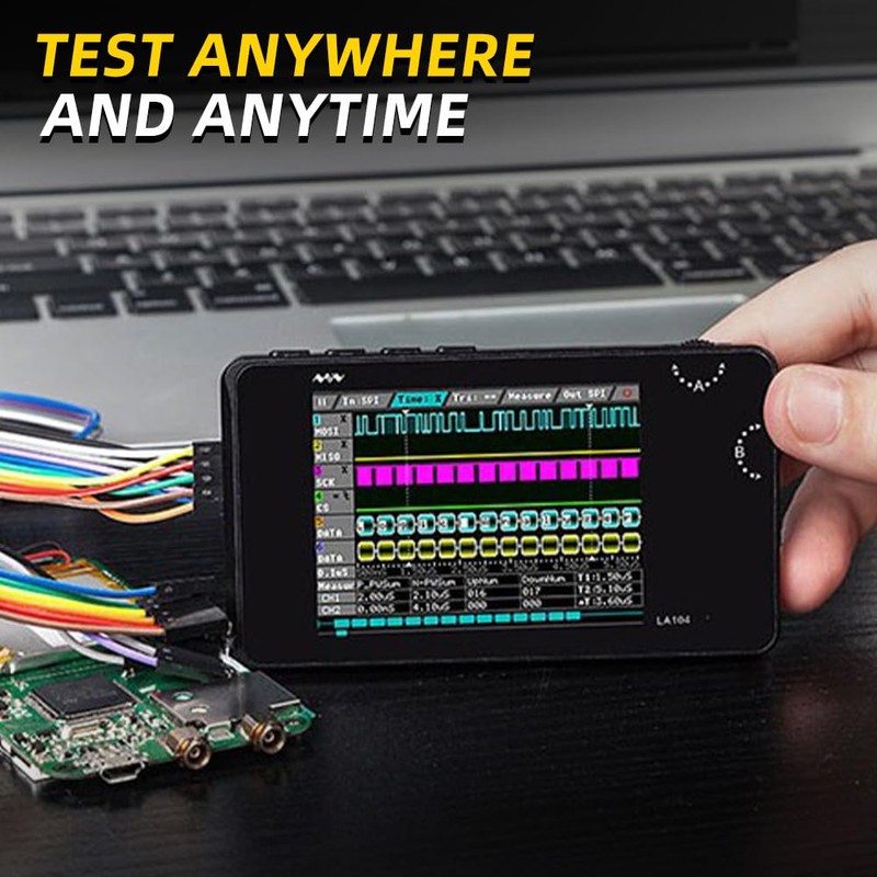 MINIWARE Pocket Logic Analyzer LA104, Portable Mini Size Handheld, Built-in