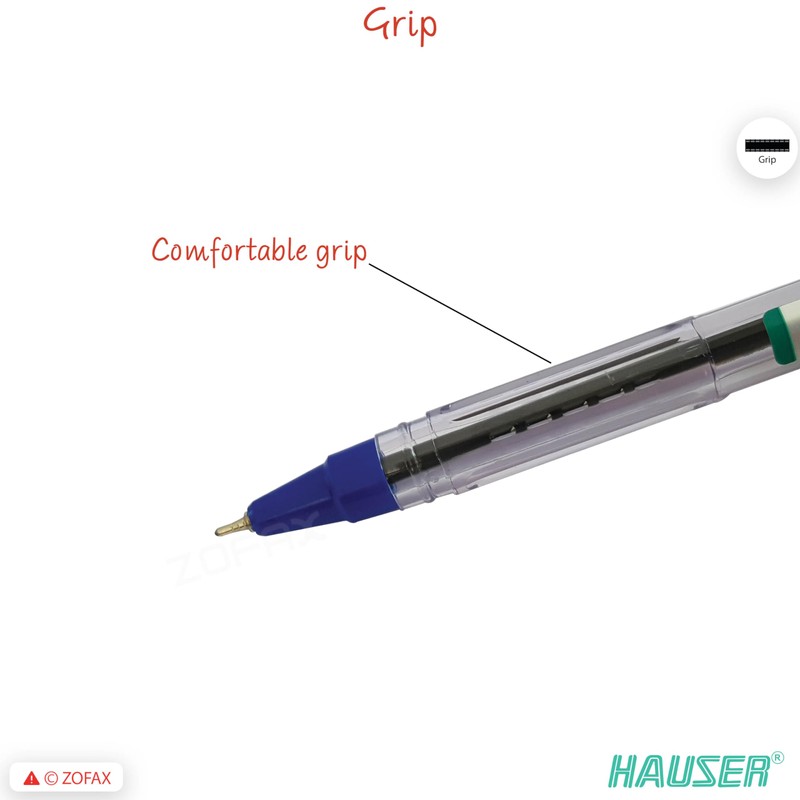 HAUSER Eon 10 x 0.7mm BLUE Smooth Ballpoint Pens Triangular