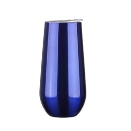 Stainless Steel Tumbler with Lid, Insulated Wine Tumbler 6oz (Dark Blue)
