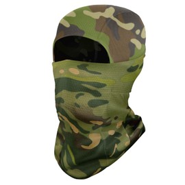 H HOME-MART Ski Mask,Balaclava Face Mask,Breathable Mesh Cooling Neck Gaiter, Ski Motorcycle Cycling Balaclava Face Mask UV Protection for Men Women Sun Hood (Polyester, Jungle Camouflage)