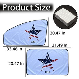 AICEL 4PCS Car Side Window Sun Shades, Car Rear Side Window Sun Heat Protection UV Rays Blocker Cover, Universal Auto Interior Accessories Magnetic Curtain Keep Vehicles Interior Cool (Pentagram)