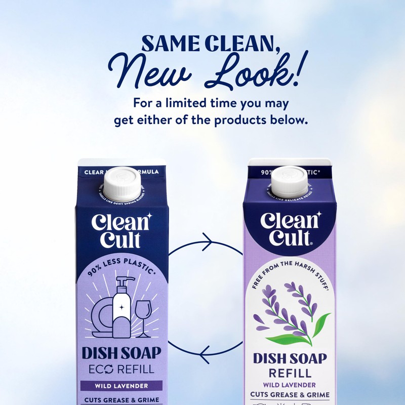 Cleancult Dish Soap Liquid Refills (32oz, 3 Pack) - Plant