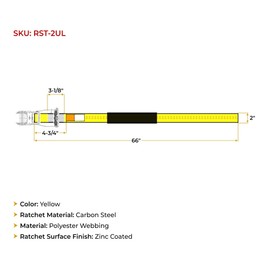 Underlift Tie Down 2" Heavy Duty Strap with Ratchet for Towing - Under Reach Tie-Down Straps - Used to Wrap The Underlift Bar and Vehicle Axle to Tow - 7,000 lbs WLL