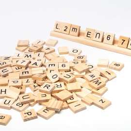 Bofanze 301 pcs A-Z Capital Wooden Tiles Letters Scrabble Tiles Wooden Scrabble Tiles for Craft Letters Replacement Wooden Alphabet Scrabble Tiles for Scrabble Crossword Game，DIY Wood Gift