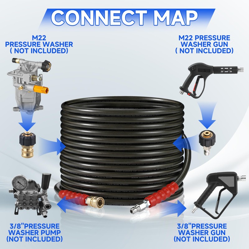 RIDGE WASHER Pressure Washer Hose 50 Feet X 3/8 Inch